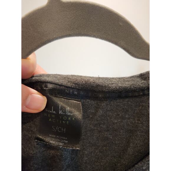 Nicole Miller Active Mesh Panel Long-Sleeve Top, Gray, Size Small - Picture 4 of 4